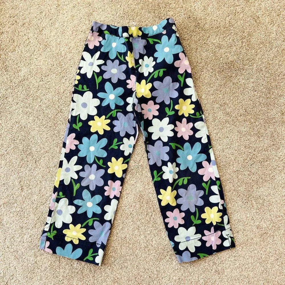 Vintage Gymboree 2001 Spring Showers Floral Capris Crop Pants Girls XL  6 YRS